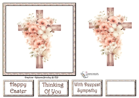 Cross with Florals in Blush - Mix 1 by Celia Clare