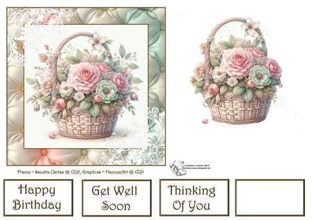 Pastel Quilted pattern 8x8ins 12 x Frames with lace filigree kit by Celia Clare