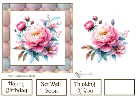 Pastel Quilted pattern 8x8ins 12 x Frames kit by Celia Clare
