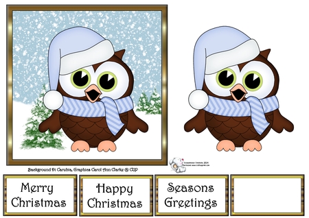 Cute Christmas Little Hoot Owl - CU4CU Digital Clip Art Set by Celia Clare
