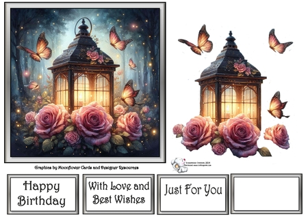 Rose Butterfly Lantern  by Celia Clare
