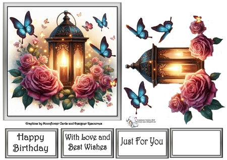 Rose Butterfly Lantern  by Celia Clare