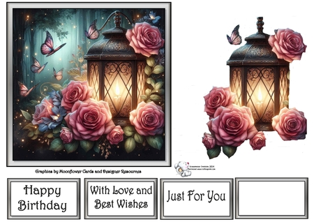 Rose Butterfly Lantern  by Celia Clare