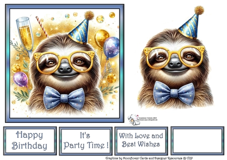 Party Sloth  by Celia Clare