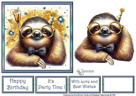 Party Sloth  by Celia Clare