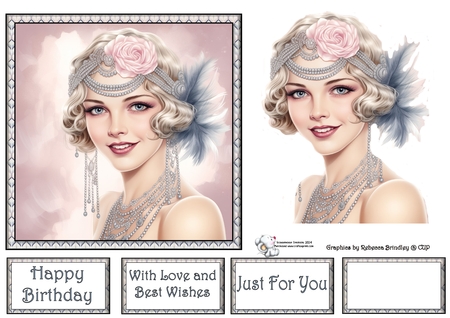 Art Deco Beauty - Silver and Pink Mix 2 by Celia Clare