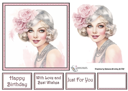 Art Deco Beauty - Pink and White Mix 2 by Celia Clare