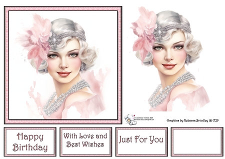 Art Deco Beauty - Pink and White Mix 2 by Celia Clare