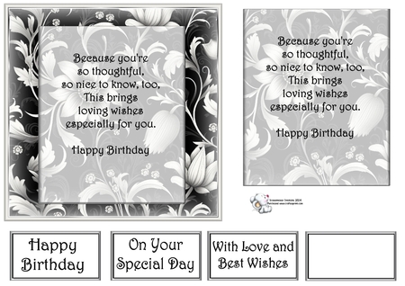 6x6 Grey & White Floral Mats 1-6 in PNG by Celia Clare