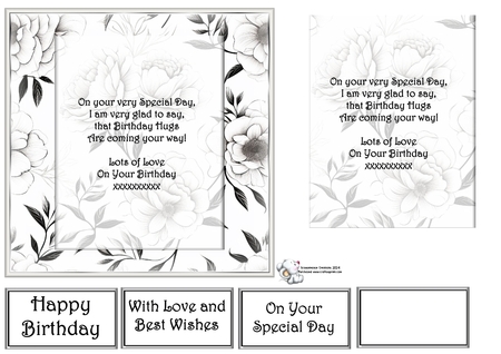 6x6 Grey & White Floral Mats 7-12 in PNG by Celia Clare