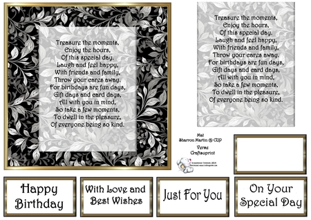 6x6 Black & White Vine Mats 1-6 in PNG by Celia Clare