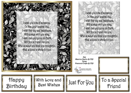 6x6 Black & White Vine Mats 1-6 in PNG by Celia Clare