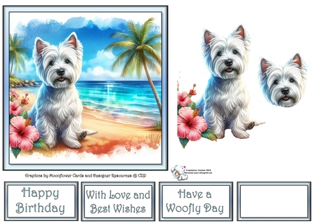 Hibiscus Beach Dogs 2 by Celia Clare