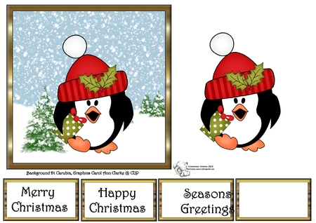 Christmas Pip Penguin - CU4CU Digital Clip Art Set by Celia Clare