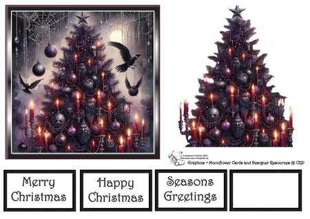 Gothic Christmas Trees by Celia Clare