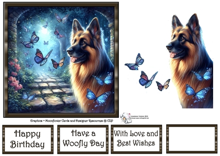 Twilight Butterfly Garden Dogs 7 by Celia Clare