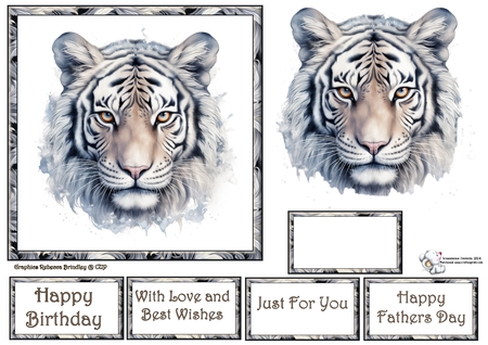 Beautiful Big Cats - Snow Tiger Mix 1 by Celia Clare