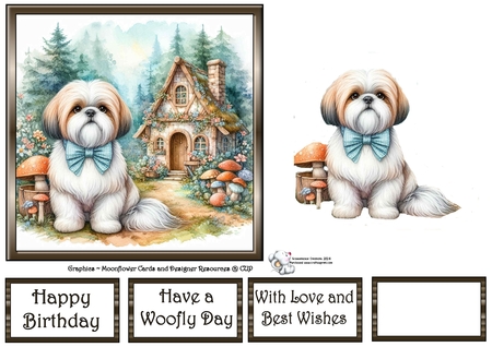 Whimsical Cottage Dogs 3 by Celia Clare