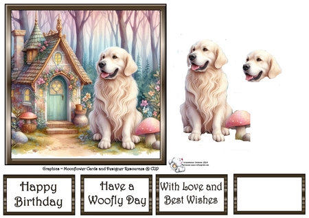Whimsical Cottage Dogs 5 by Celia Clare