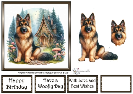 Whimsical Cottage Dogs 9 by Celia Clare