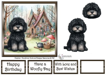 Whimsical Cottage Dogs 9 by Celia Clare