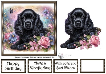 Enchanted Whimsical Garden Pups 9 by Celia Clare