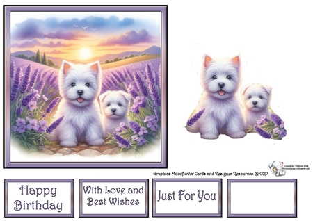Lavender Fields Pups 9 by Celia Clare