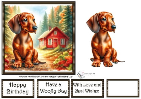 Forest Cabin Dogs 2 by Celia Clare
