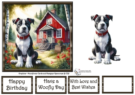 Forest Cabin Dogs 5 by Celia Clare