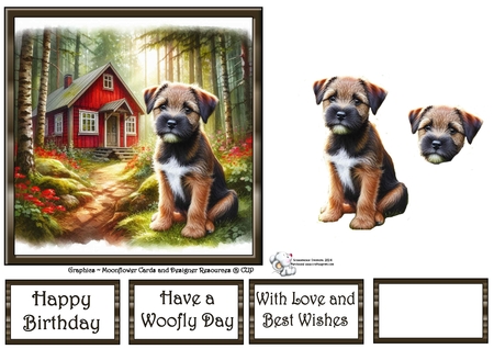 Forest Cabin Dogs 10 by Celia Clare