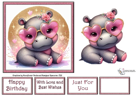 Cute Hippo by Celia Clare
