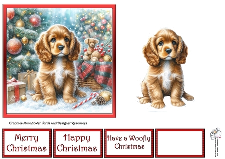 Merry Christmas Pups 1 by Celia Clare