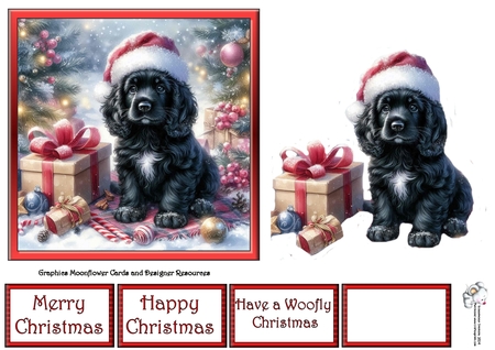 Merry Christmas Pups 1 by Celia Clare