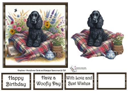 WildFlower Blanket Dogs 2 by Celia Clare
