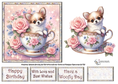Rose teacup chihuahua  by Celia Clare