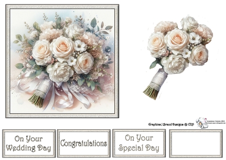 Watercolor Wedding Bouquet by Celia Clare