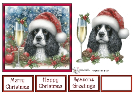 10 Christmas champagne dog backgrounds 5 (png) by Celia Clare