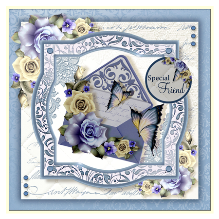 Blue Floral Flutter by Celia Clare