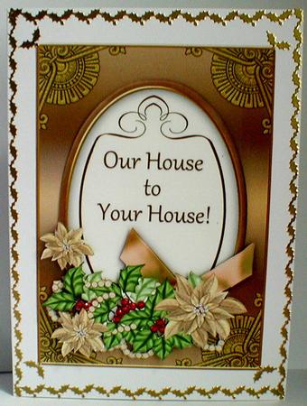 Gold Poinsettia Our House to Yours Oval 7x5in Step by Step by Celia Clare