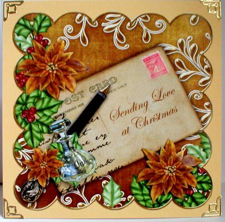 Gold Poinsettia Sending Love 8in Step by Step by Celia Clare