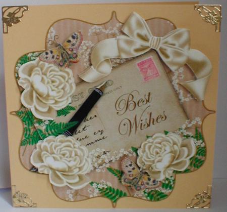 Cream Rose Best Wishes Bracket Step by Step by Celia Clare