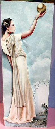 Art Deco Lady Pandore Cream Decoupage Sheet by Celia Clare