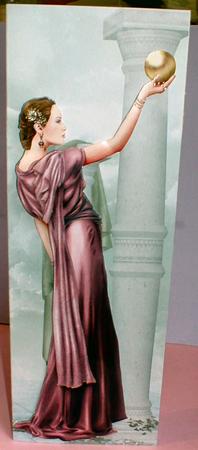 Art Deco Lady Pandore Deep Pink Decoupage Sheet by Celia Clare