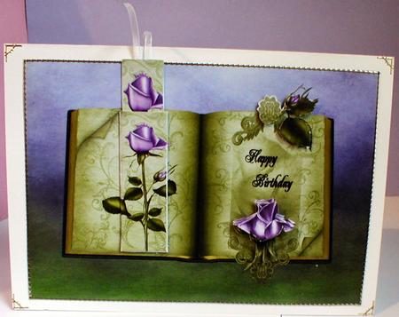 Lavender Rose Bookmark Card by Celia Clare