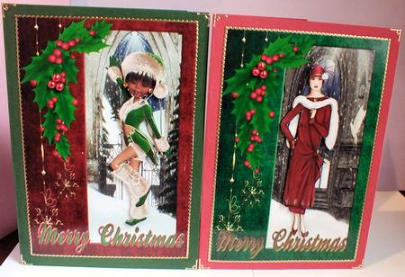 Two Christmas Scene Toppers by Celia Clare