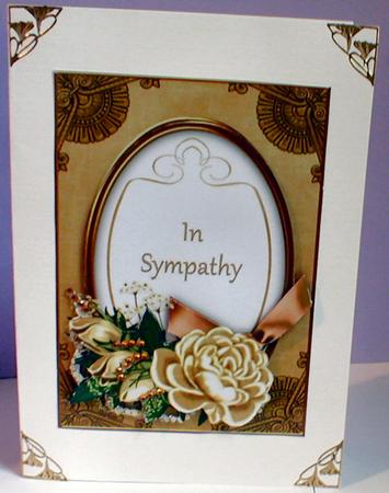 Cream Rose in Sympathy Oval 7x5in Step by Step by Celia Clare