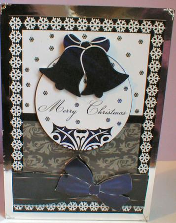 Christmas Bells Black and White Quick Card by Celia Clare