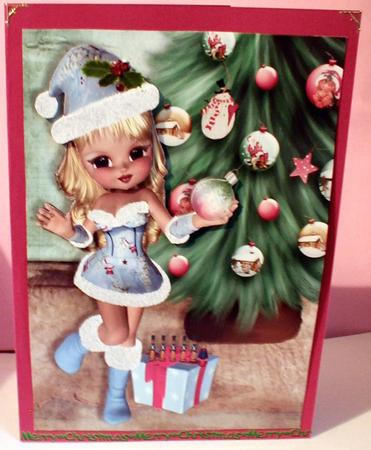 Christmas Cookie Card Front with Decoupage 1 by Celia Clare