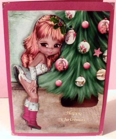 Christmas Cookie Card Front with Decoupage 5 by Celia Clare