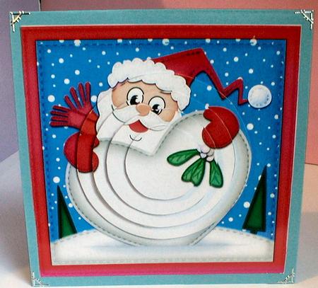 Xmas Santa Xmas Love Circle Pyramage Topper by Celia Clare